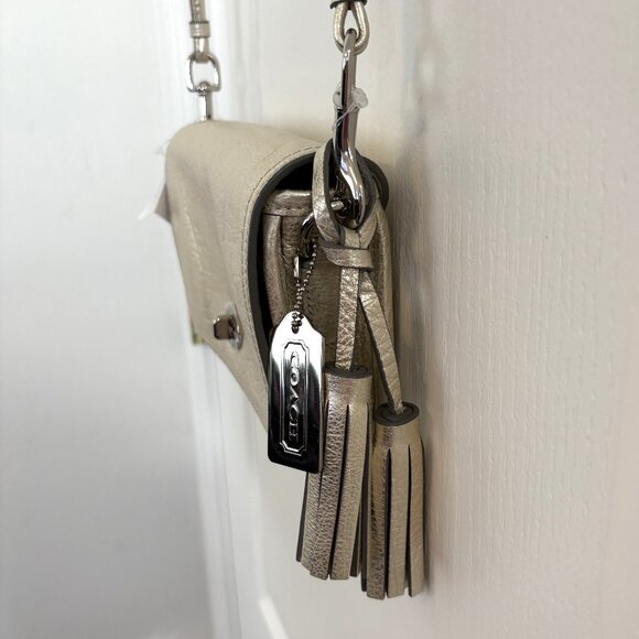 Coach Legacy Metallic Leather Penny Shoulder Bag Purse Crossbody 19908 Champagne - Picture 6 of 11